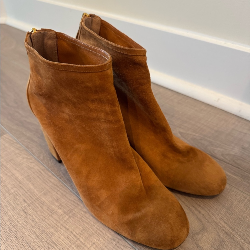 AQUAZZURA Brown Suede Ankle Boots SIZE 8 - Picture 2 of 8
